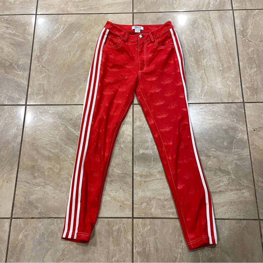 Adidas Originals X Fiorucci Red Track Pant 3 Stripes Women’s Size Small
